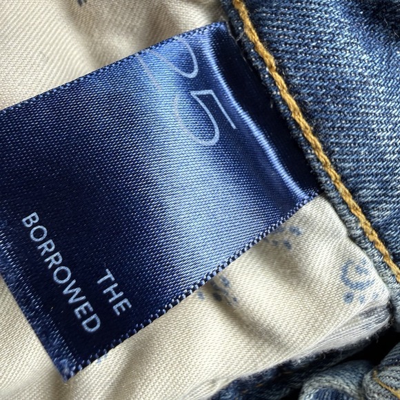 Anthropologie Pilcro The Borrowed Boyfriend Patchwork Jean Womens 25 Boho Hippie - Picture 9 of 16